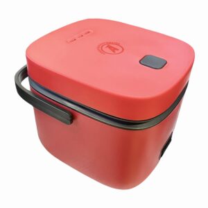 ANNAPURNA DISTRIBUTOR Mini Rice Cooker, Healthy Ceramic Coating 1.2L Small Rice Cooker hold 1-2.5 cups uncooked rice for 1-3 People, Portable Travel Rice Cooker with Steam Tray, Easy to use. (Red)