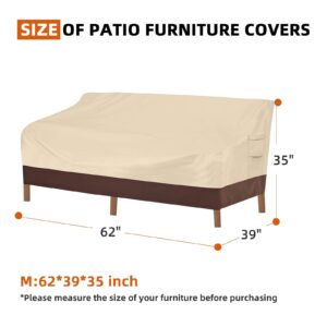 QIANG KUN patio furniture covers waterproof,3-Seater outdoor sofa cover 600D Heavy Duty covers for outdoor furniture (62*39*35")