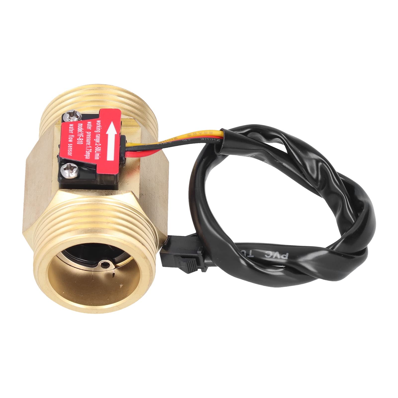 Counter, 24V Water Sensor with NPN Output, G1 Thread Brass Rate Meter, in Line Flowmeter for PLC