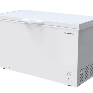 14 cu ft Chest Freezer - White, Large Storage for Families, Space-Saving Flat Back, Front Drain, Garage Ready - By Hamilton Beach