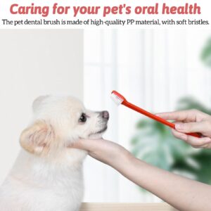 Apatal 100Pcs Dog Toothbrush Dual Headed Puppy Tooth Brushing Kit Long Handle Soft Grooming Pet Dental Brushes Convenient Double Sided for Pets Cat Puppy Teeth Brush Cleaning Oral Care Supplies -Red