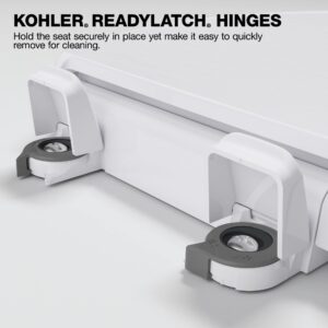 KOHLER K-26802-0 Impro ReadyLatch Quiet Close Round-Front Toilet Seat, Round Toilet Seat, Soft Close Toilet Seat, White