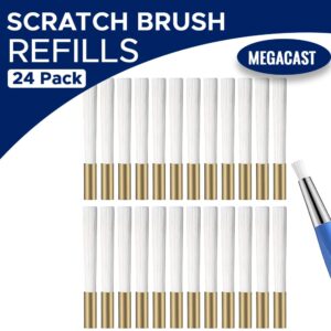 Scratch Brush Refills, Fiberglass Metal Finishing Polishing Sanding Tool for Jewelry Making 24 Pack