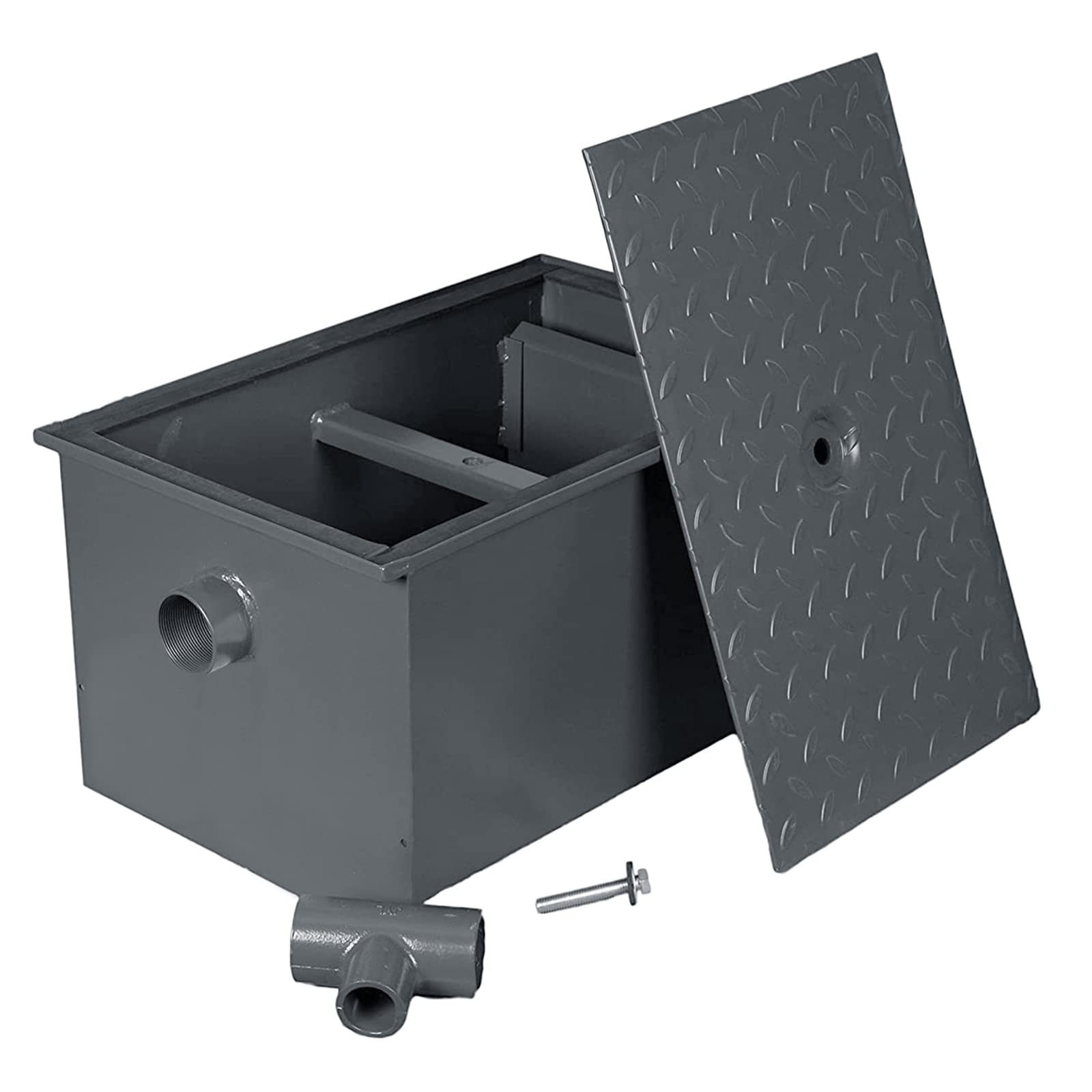 Carbon Steel Grease Trap Interceptor for Restaurant Under Sink Kitchen | NSF (30 LB)