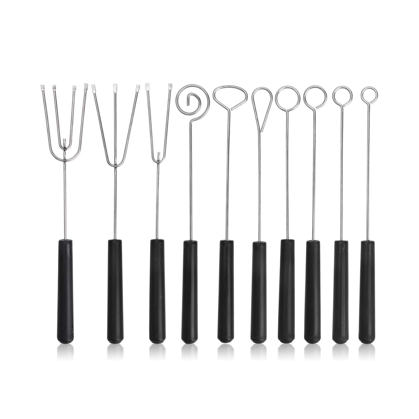 10Pcs Stainless Steel Chocolate Dipping Fork Set, DIY Baking Supplies, Dipping Forks, Candy Dipping Tools Set for Handmade Chocolates, Pralines,Truffles