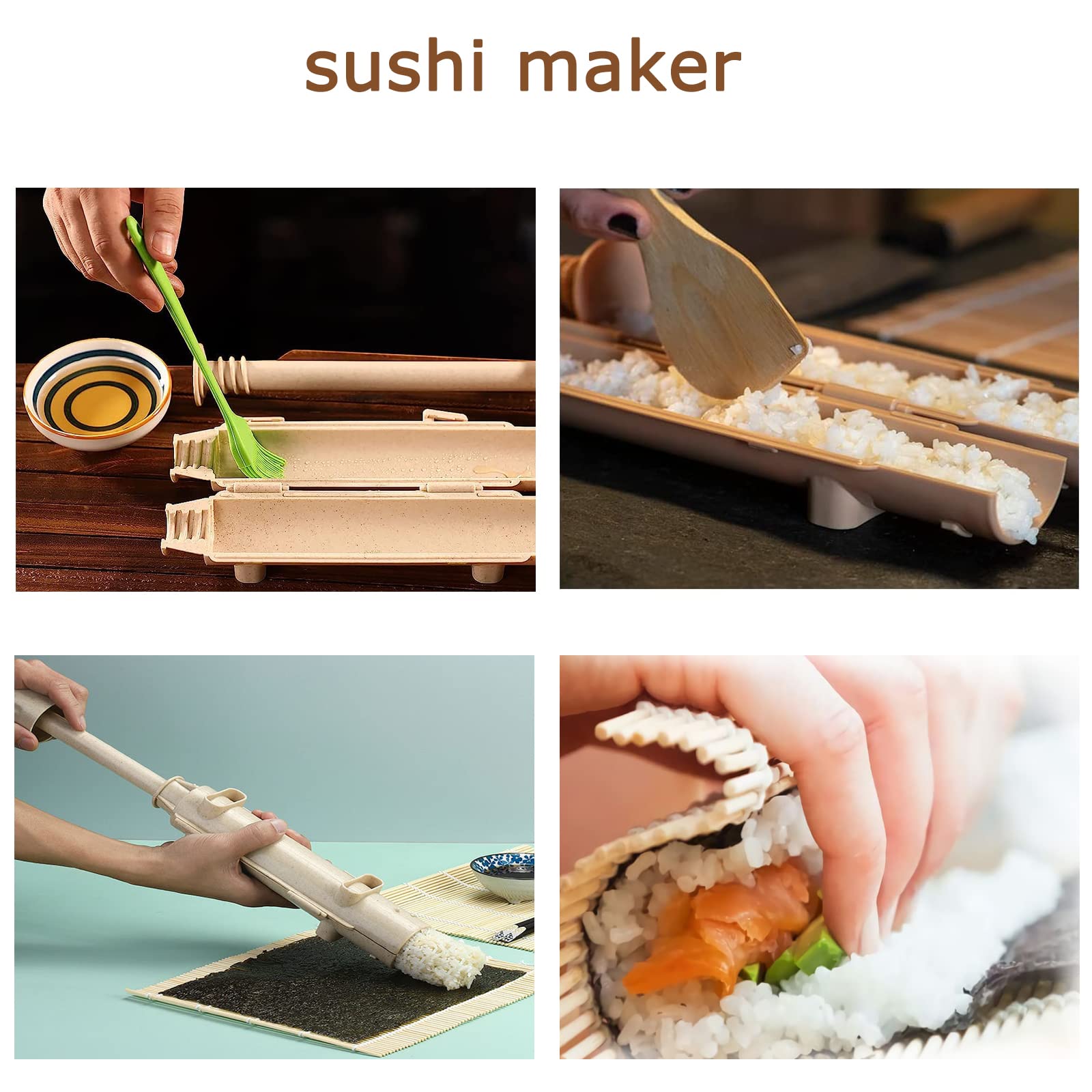 Wtpncil Sushi Roller, Sushi Bazooka, Sushi Maker, Sushi Making Kit, Bamboo Sushi Rolling Mat For Beginners