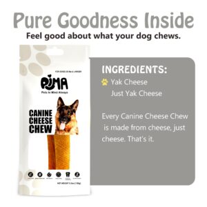 PIMA - Canine Cheese Chews, Natural Yak Chews for Dogs 55 lbs or Larger, Lactose-Free Yak Cheese Dog Chews, Yak Chews for Large Dogs with Protein and Vitamin E, D and A, Extra Large, 1 Chew, 5.3 oz