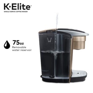 Keurig K-Elite Coffee Maker, Single Serve K-Cup Pod Coffee Brewer, Brushed Gold & 3-Month Brewer Maintenance Kit Includes Descaling Solution, Water Filter Cartridges & Rinse Pods, 7 Count