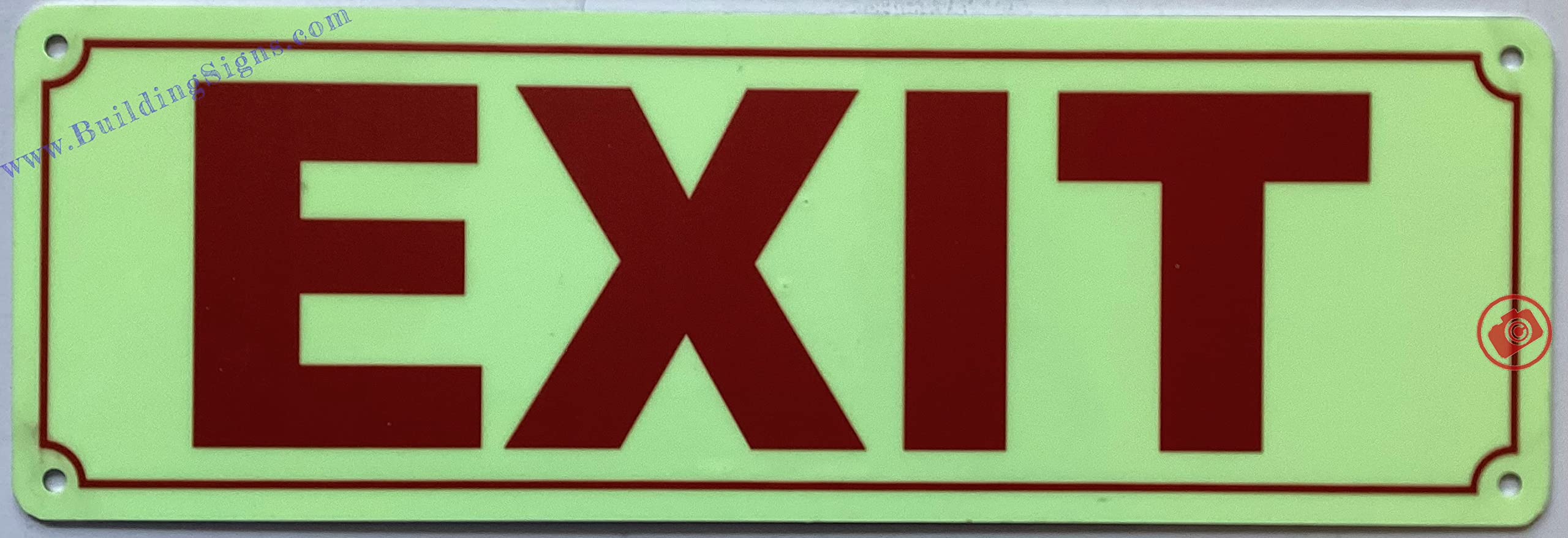 Photoluminescent EXIT SIGN/GLOW IN THE DARK EXIT SIGN (ALUMINIUM, 4x12 INCH,HEAVY DUTY, RUST FREE)