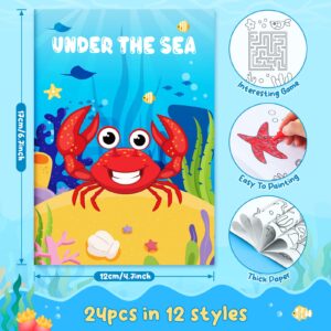 24 Pcs Under the Sea Mini Coloring Books Ocean Animals Party Favors Drawing Book Bulk for Kids Ocean Fish Birthday Party Mermaid Party Goodie Bag Gift Stuffer School Classroom Activity Supplies