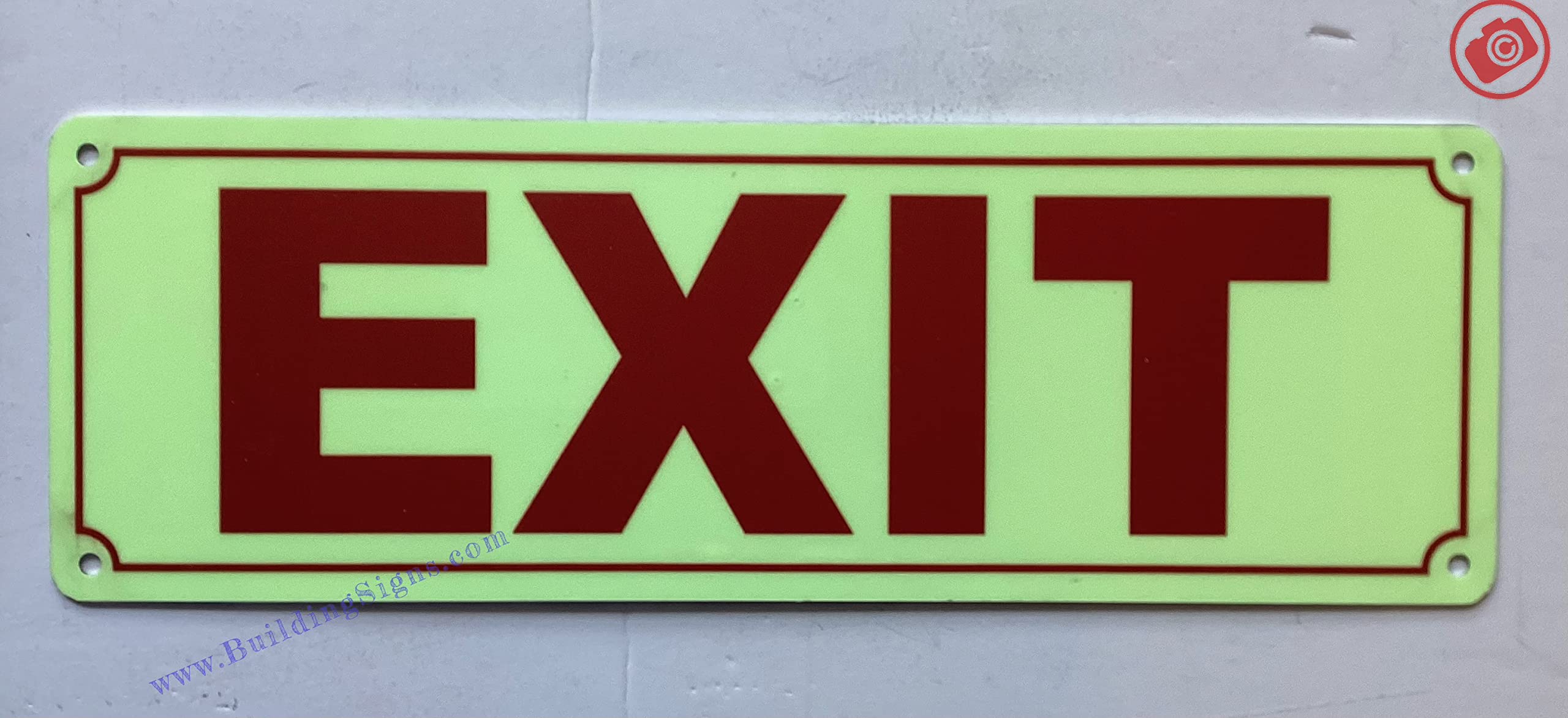 Photoluminescent EXIT SIGN/GLOW IN THE DARK EXIT SIGN (ALUMINIUM, 4x12 INCH,HEAVY DUTY, RUST FREE)