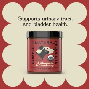 Complete Natural Products Organic D-Mannose & Cranberry Powder for Pets - 4oz - Pure D-Mannose & Cranberry