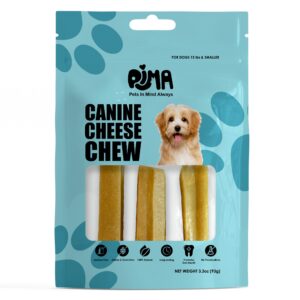 pima - canine cheese chews, natural yak chews for dogs 15 lbs or smaller, lactose-free yak cheese dog chews, long lasting dog chews with protein and vitamin e, d and a, medium, small, 3-pack, 3.3 oz