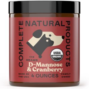 complete natural products organic d-mannose & cranberry powder for pets - 4oz - pure d-mannose & cranberry