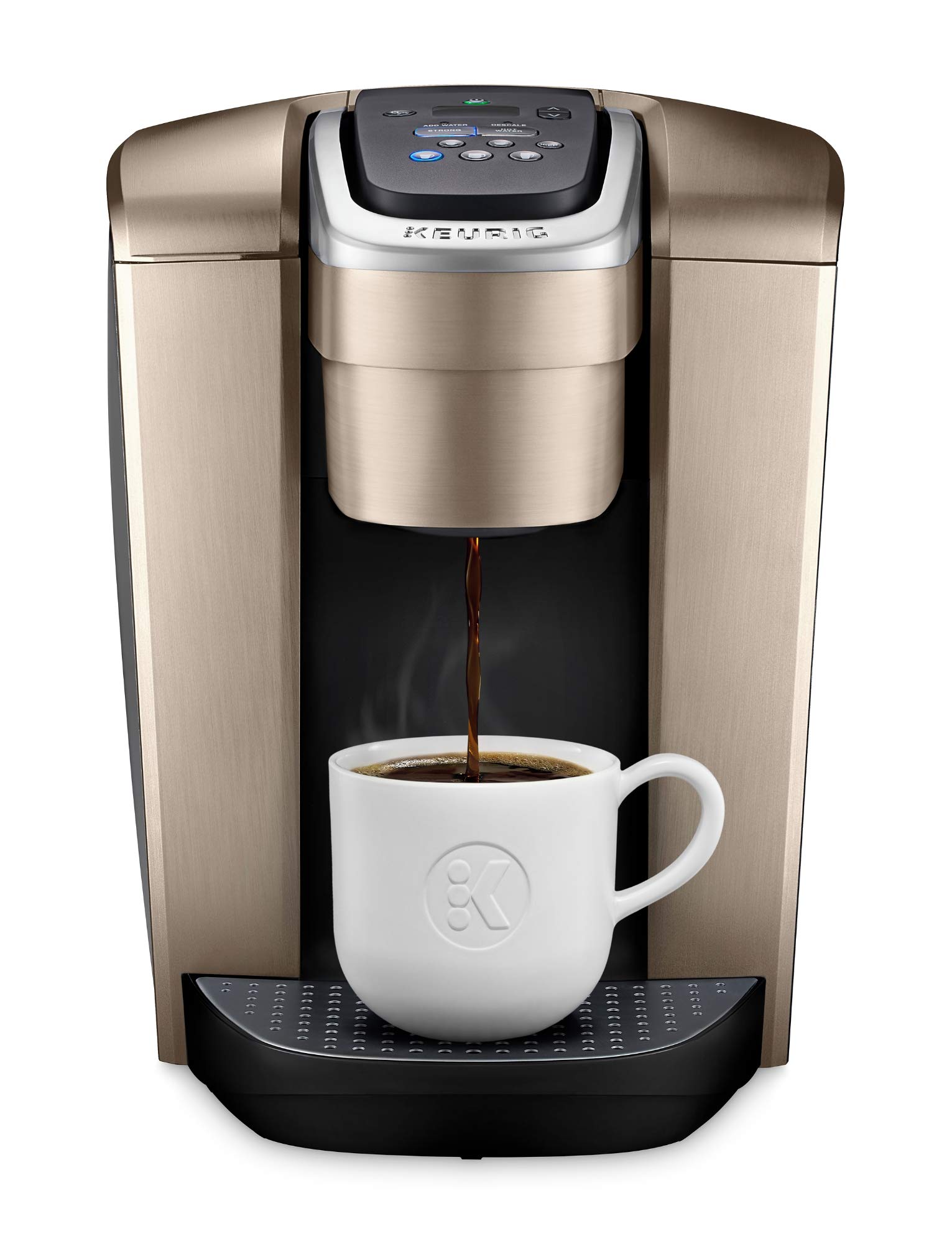 Keurig K-Elite Coffee Maker, Single Serve K-Cup Pod Coffee Brewer, Brushed Gold & 3-Month Brewer Maintenance Kit Includes Descaling Solution, Water Filter Cartridges & Rinse Pods, 7 Count