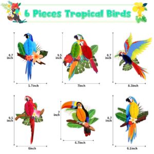 KESOTE Hawaiian Tropical Luau Party Decorations, 20Ft Tropical Garlands & 6 Birds Honeycomb for Summer Tiki Bar Beach Party Decorations Supplies