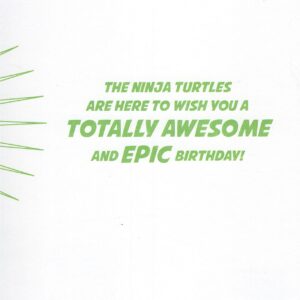 Teenage Mutant Ninja Turtles Happy 4th Fourth Birthday Card (Age 4) - You're 4 Get Pumped, Birthday Dude! - The Ninja Turtles are Here To Wish You A Totally Awesome and Epic Birthday! -Color Me