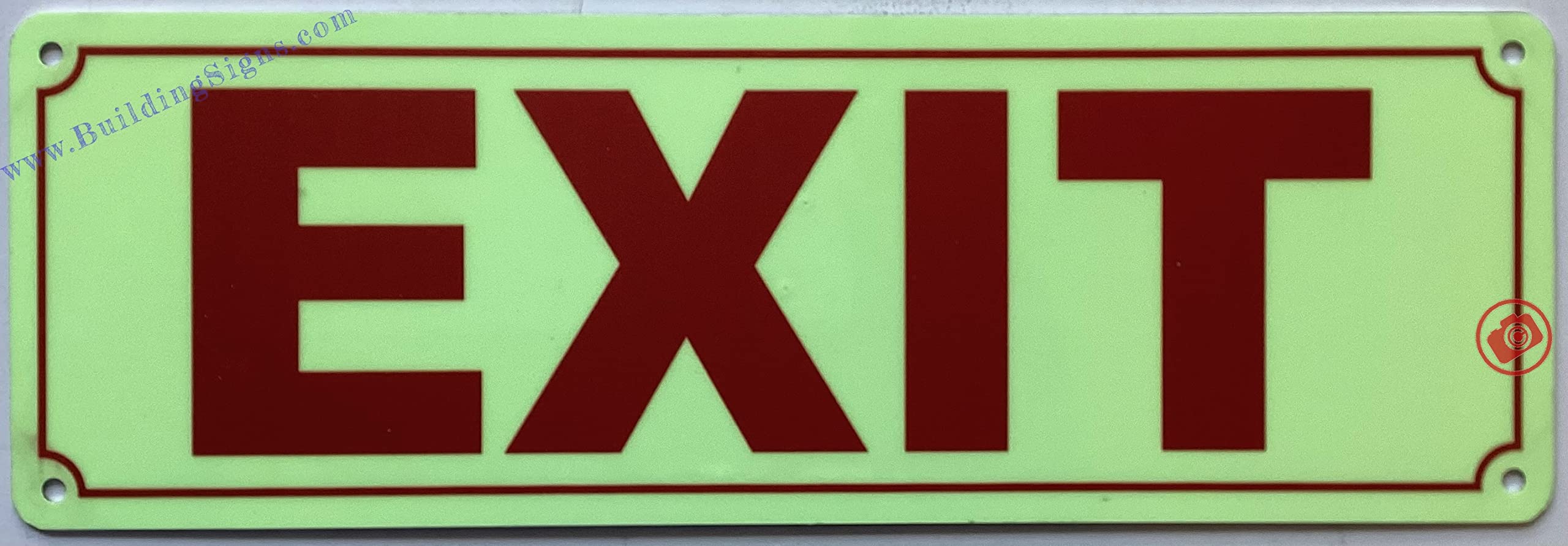 Photoluminescent EXIT SIGN/GLOW IN THE DARK EXIT SIGN (ALUMINIUM, 4x12 INCH,HEAVY DUTY, RUST FREE)