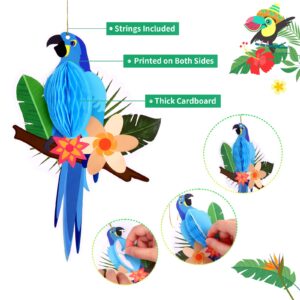 KESOTE Hawaiian Tropical Luau Party Decorations, 20Ft Tropical Garlands & 6 Birds Honeycomb for Summer Tiki Bar Beach Party Decorations Supplies