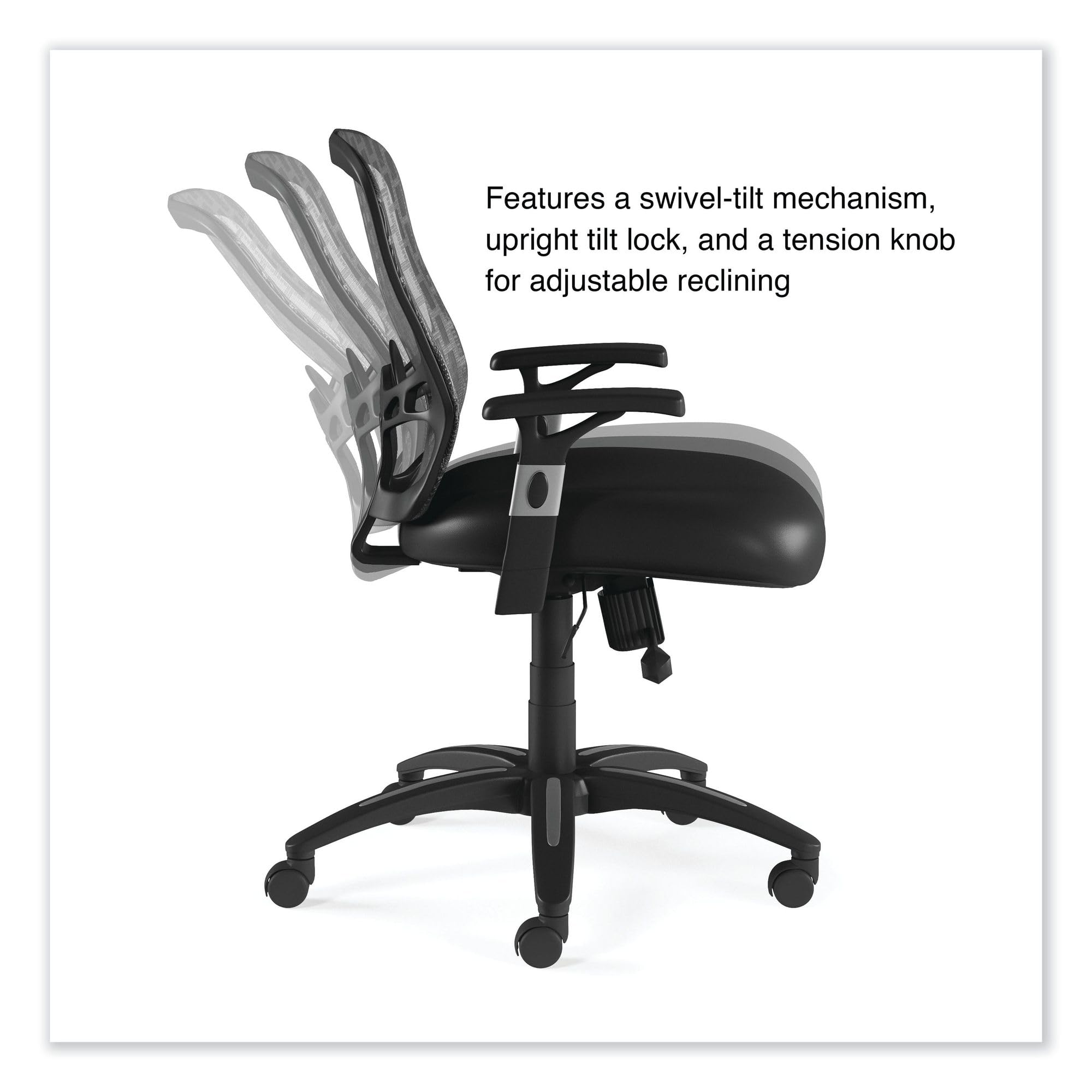 Alera ALELH42B14 Linhope Chair Supports Up to 275 lbs. - Black