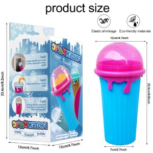 Slushy Cup, 2PCS 500ml Magic Slushy Maker Cup TIK TOK Quick Frozen Magic Cup Double Layers Slushie Cup Portable Quick Frozen Smoothies Squeeze Cooling Cup