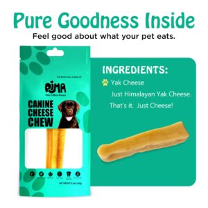 PIMA - Canine Cheese Chews, Natural Yak Chews for Dogs 35 lbs or Smaller, Lactose-Free Yak Cheese Dog Chews, Long Lasting Dog Chews with Protein and Vitamin E, D and A, Medium, 1 Chew, 2.3 oz