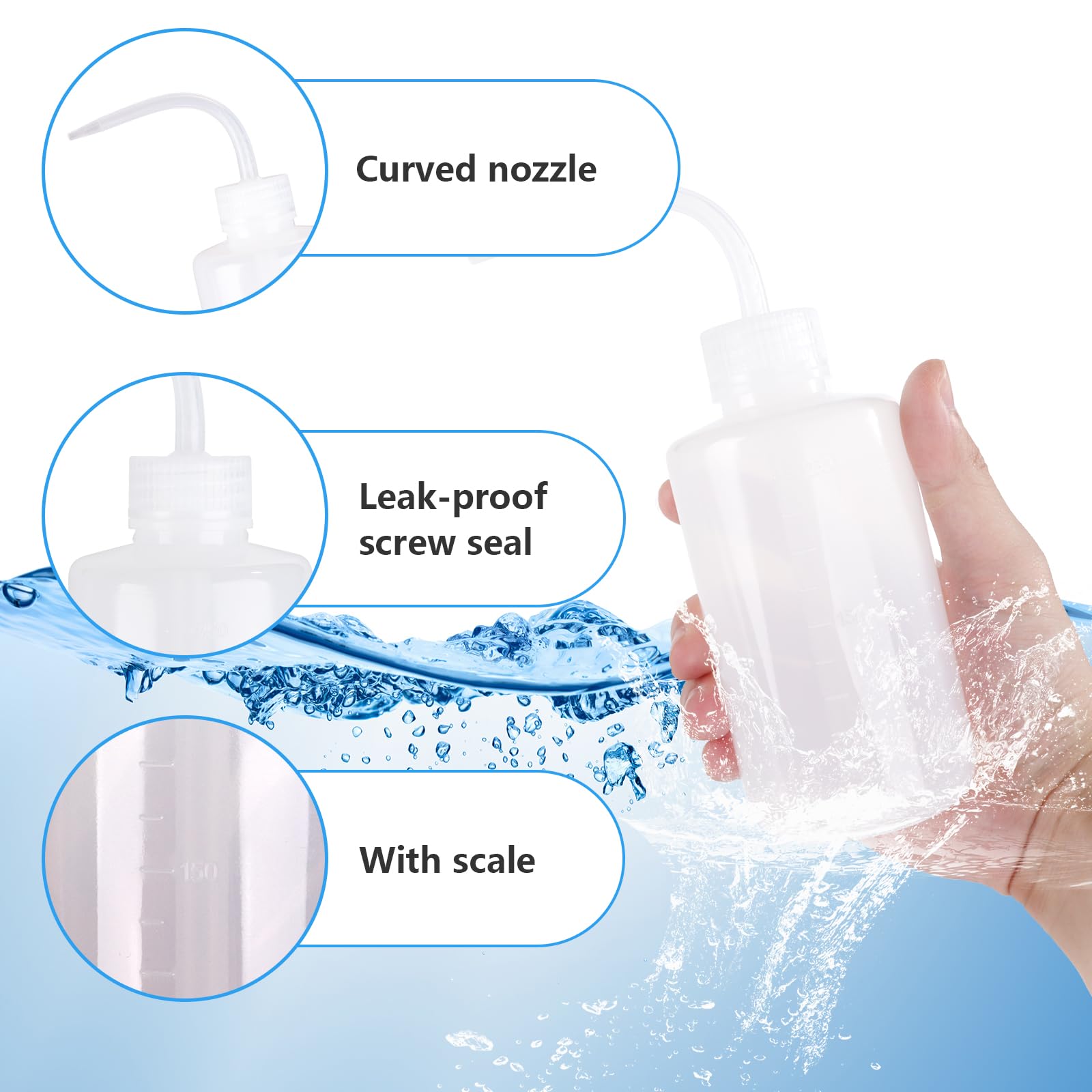 CertBuy 10 Pcs Tattoo Bottle Squeeze 8oz Plastic Squeeze Bottle with Narrow Mouth for Medical Chemistry Industry Lab & Gardening Tattoo Wash Bottle