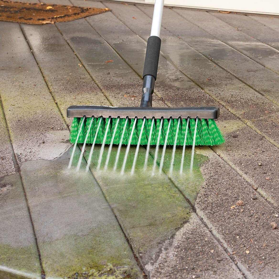 Water Jet Broom, Included Brush for Easy Cleaning, 2 Section Interocking Handle - Measures 48" Long