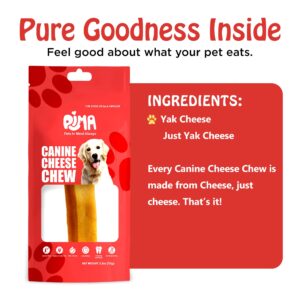 PIMA - Canine Cheese Chew, Natural Yak Chews for Dogs 55 lbs or Smaller, Lactose-Free Yak Cheese Chews, Himalayan Yak Cheese Dog Chew with Protein and Vitamin E, D and A, Large, 1 Chew, 3.3 oz