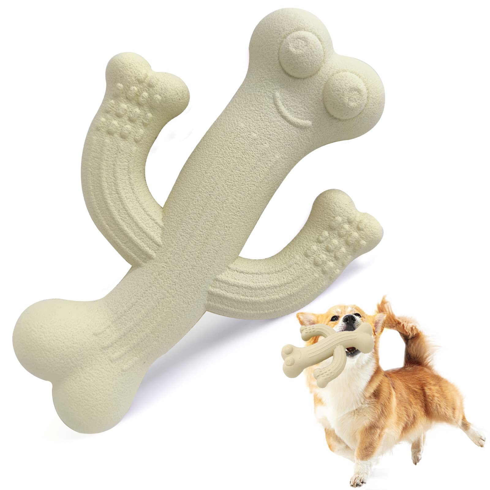 Medlladle Dog Chew Toys Cactus for Aggressive Chewers Small Breed, Indestructible Tough Dog Toys for Puppies Pet Toy with Durable Natural Rubber