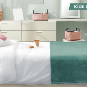 Utopia Bedding Fleece Blanket Kids Size Celadon 300GSM Luxury Blanket for Couch Sofa Bed Anti-Static Fuzzy Soft Blanket Microfiber (43x55 Inches)