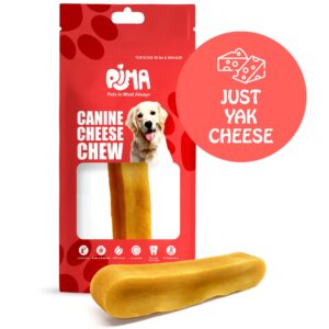 PIMA - Canine Cheese Chew, Natural Yak Chews for Dogs 55 lbs or Smaller, Lactose-Free Yak Cheese Chews, Himalayan Yak Cheese Dog Chew with Protein and Vitamin E, D and A, Large, 1 Chew, 3.3 oz