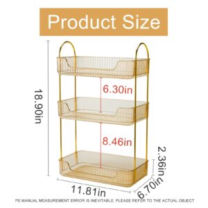 INVSSENE Bathroom Organizer Countertop, Vanity Organizer Trays for Bathroom Counter, Bathroom Tray Counter Organizer, Plastic Tray Stand for Perfume, Makeup, Skincare(Clear, 3 Tiers)