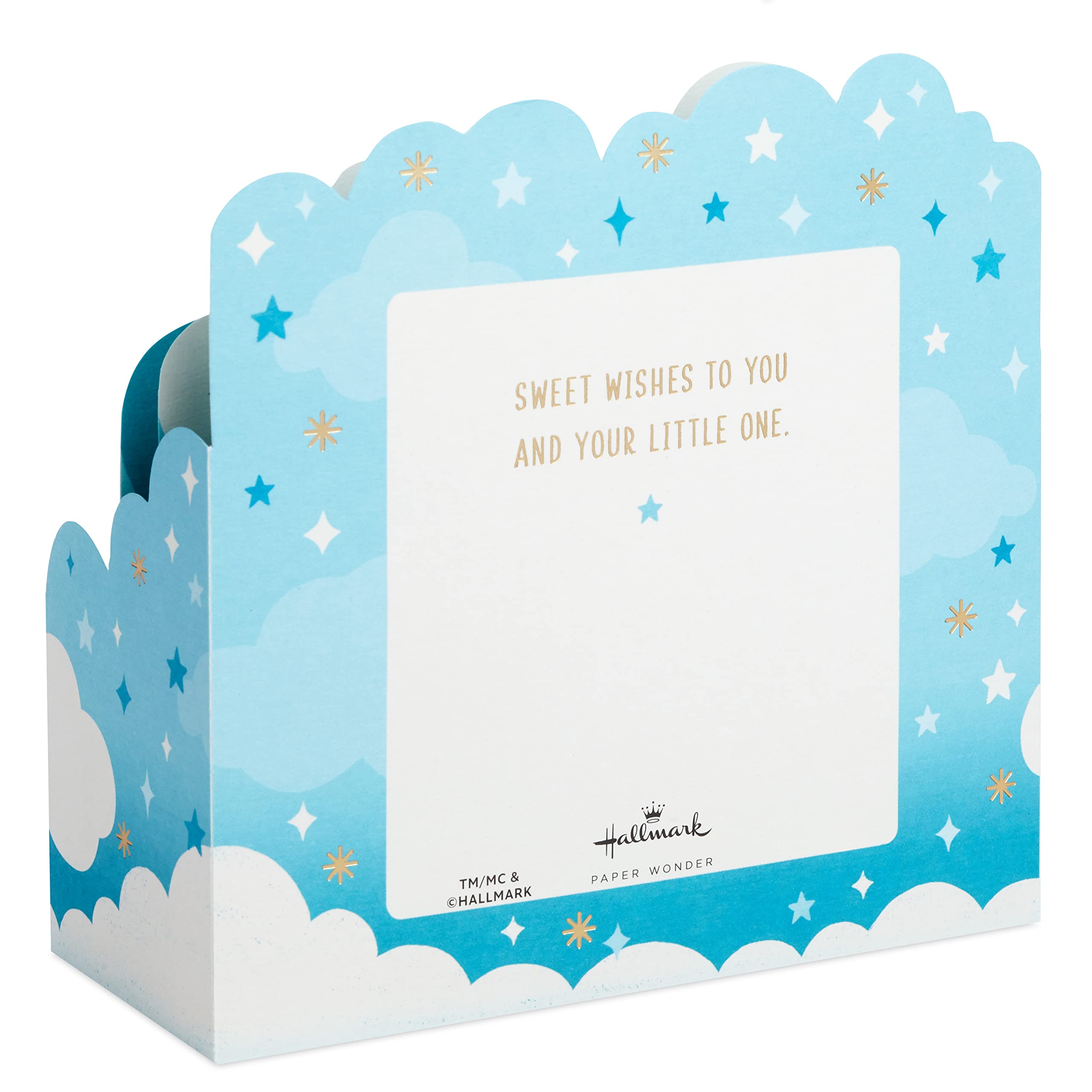 Hallmark Paper Wonder Pop Up Baby Shower Card for Boy (Blue Balloons) Welcome New Baby Boy, Congratulations