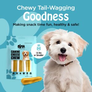 PIMA - Canine Cheese Chews, Natural Yak Chews for Dogs 15 lbs or Smaller, Lactose-Free Yak Cheese Dog Chews, Long Lasting Dog Chews with Protein and Vitamin E, D and A, Medium, Small, 3-Pack, 3.3 oz