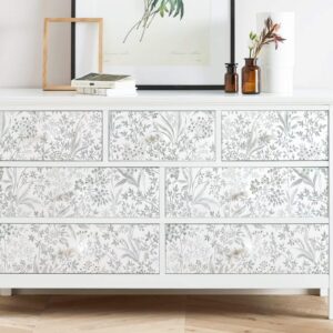 Heroad Peel and Stick Wallpaper Contact Paper Floral Wall Paper Removable Wallpaper Self Adhesive Stick on Wallpaper Boho Leaf Contact Paper for Cabinet Drawer Liner Waterproof Vinyl Roll 15.5''x118''