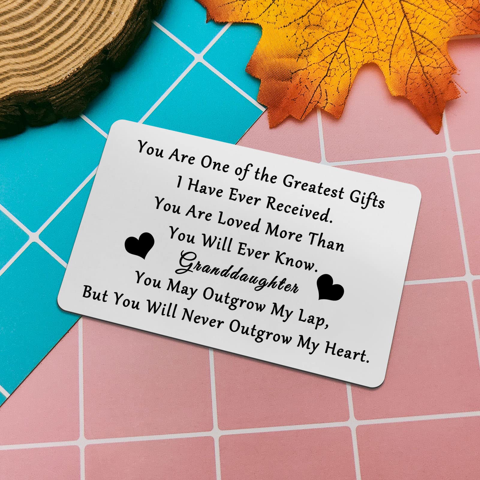 Heigebi Granddaughter Gifts from Grandma and Grandpa To My Granddaughter Gift Cards for Granddaughter Great Granddaughter Birthday Card Laser Wallet Card Love Note Insert Card Gift for Granddaughter