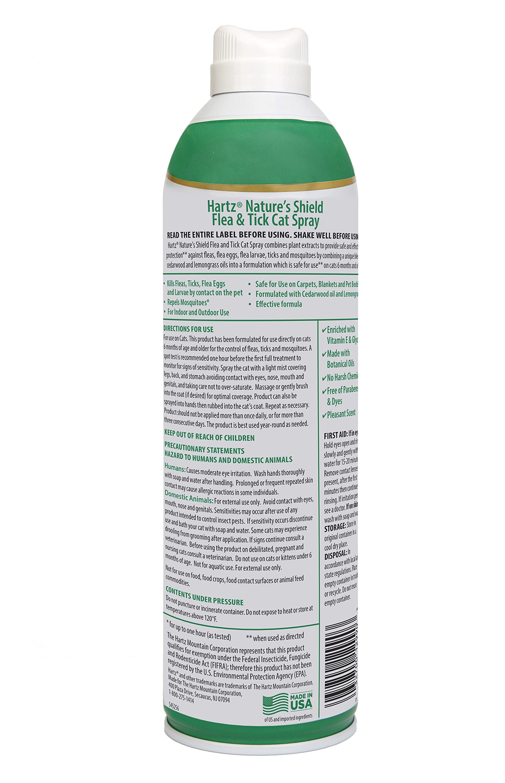 Hartz Nature’s Shield Flea & Tick Spray Treatment for Cats, Natural and Effective Flea & Tick Prevention and Protection for Dogs with Cedarwood and Lemongrass Oil, 14 Ounces