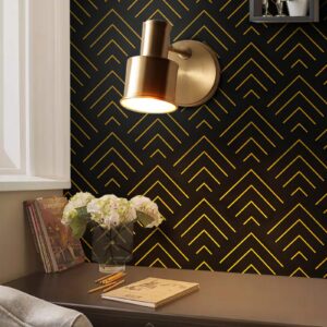 Heroad Brand Peel and Stick Wallpaper Black and Gold Wallpaper Geometric Wallpaper Black and Gold Contact Paper Self Adhesive Removable Wallpaper for Cabinets Waterproof Thicken Vinyl 78.7"x17.3"