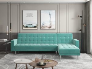 gold sparrow houston sectional, aqua