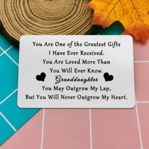 Heigebi Granddaughter Gifts from Grandma and Grandpa To My Granddaughter Gift Cards for Granddaughter Great Granddaughter Birthday Card Laser Wallet Card Love Note Insert Card Gift for Granddaughter