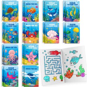 24 pcs under the sea mini coloring books ocean animals party favors drawing book bulk for kids ocean fish birthday party mermaid party goodie bag gift stuffer school classroom activity supplies