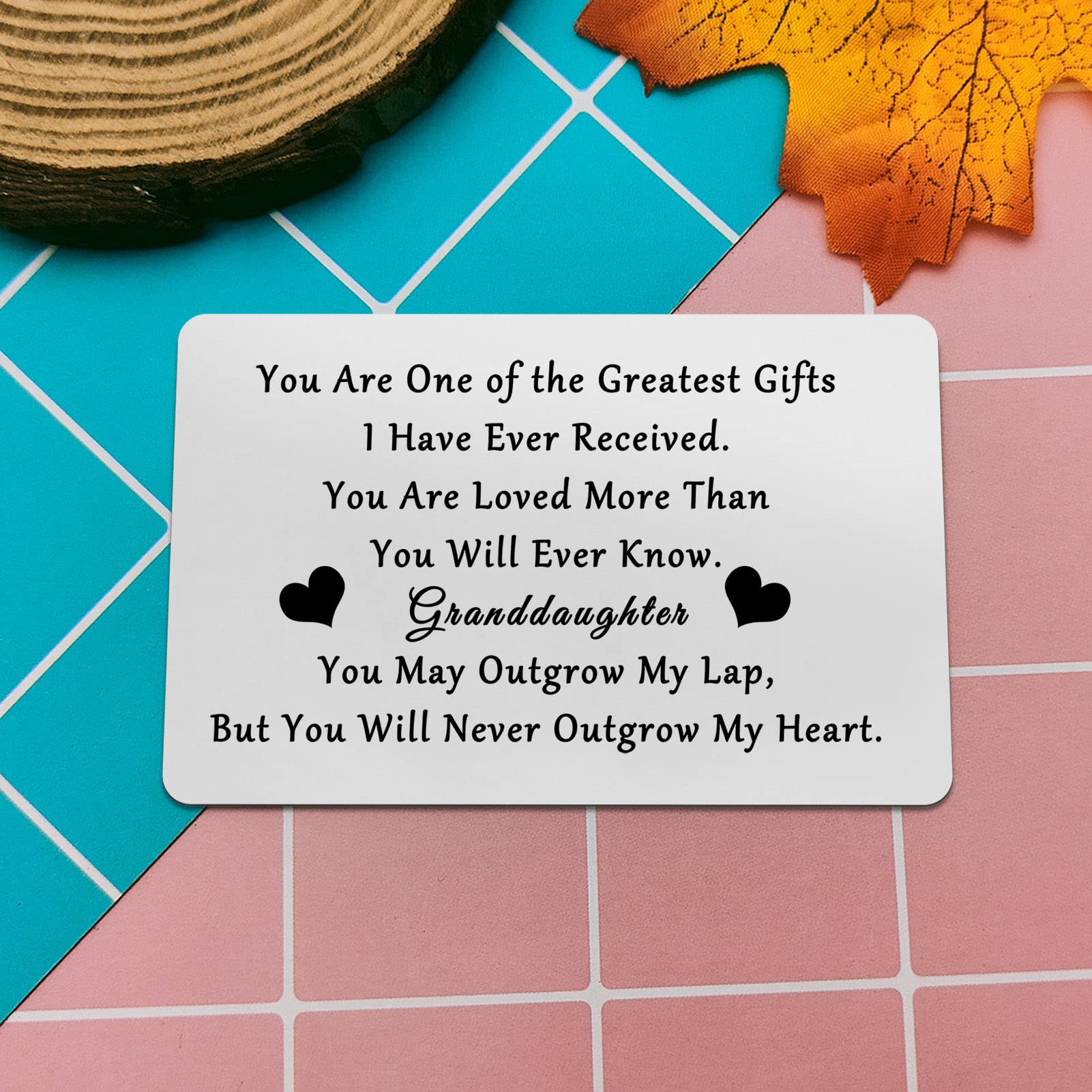 Heigebi Granddaughter Gifts from Grandma and Grandpa To My Granddaughter Gift Cards for Granddaughter Great Granddaughter Birthday Card Laser Wallet Card Love Note Insert Card Gift for Granddaughter