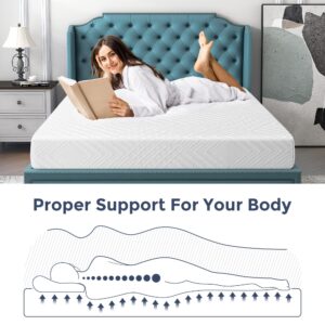 TMEOSK King Size Mattress, 10 inch King Gel Memory Foam Mattress for Cool Sleep & Pressure Relief, Medium Firm Mattress in a Box, CertiPUR-US Certified (King)