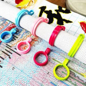 MeyaGo 15PCS Cross-Stitch roll Clip Fabric roll Clip Embroidery Fabric Clip Needlework Fabric Holder Stitching Fabric clamp Sewing Fabric Fastener Cross-Stitch roll Fabric Grip 3 Size