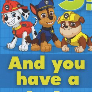 Paw Patrol Happy 5th Fifth Birthday Card (Age 5) Featuring Chase, Rubble, and Marshall - You're 5! And You Have a Mission... Have as Much Fun as PAWssible! Happy 5th Birthday!