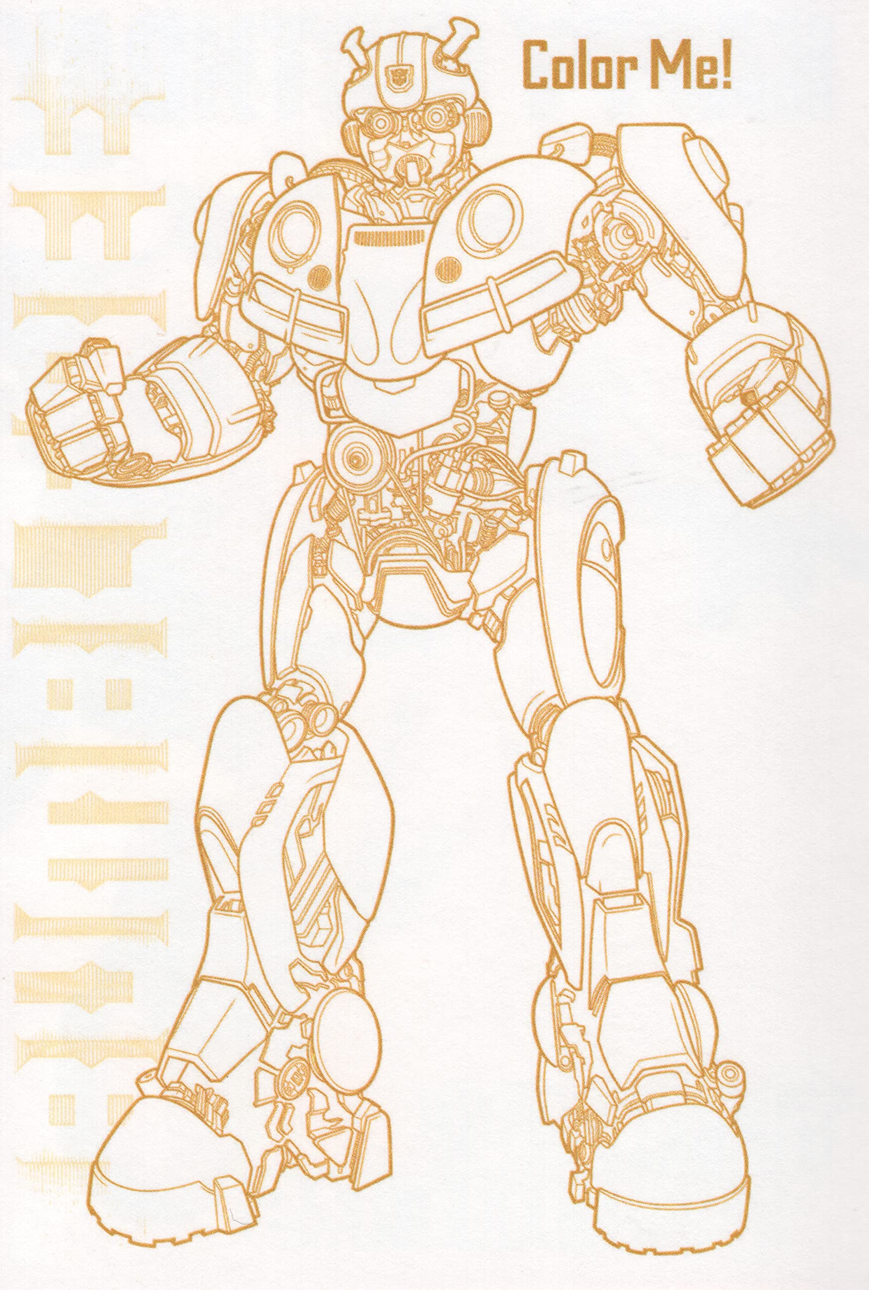 Transformers Happy Birthday Card Featuring Bumblebee - Today's Your Day to Rule the Galaxy - Hope It's a Blast! - Color Me