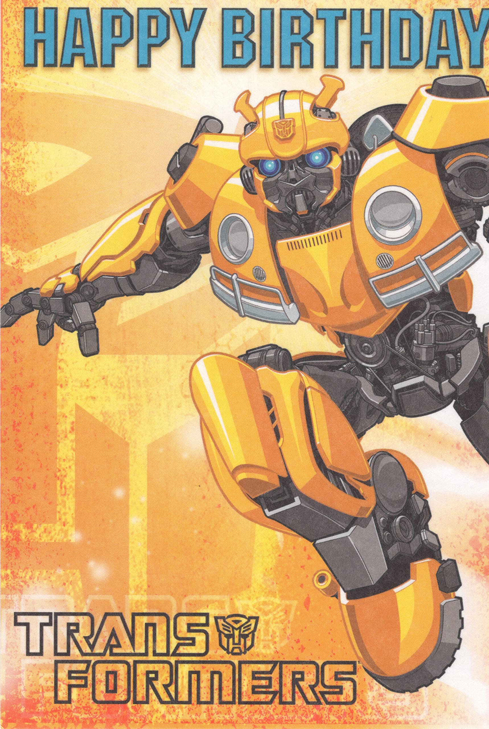 Transformers Happy Birthday Card Featuring Bumblebee - Today's Your Day to Rule the Galaxy - Hope It's a Blast! - Color Me