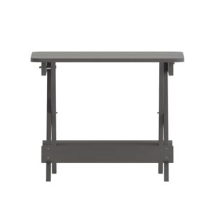 Flash Furniture Halifax Outdoor Folding Side Table, Portable All-Weather HDPE Adirondack Side Table, Gray, Set of 1