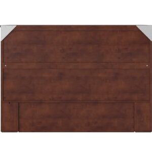 AFI Southampton Full Murphy Bed Chest with Mattress, Storage, and Built-in Charger in Walnut